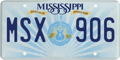 MS license plate MSX906