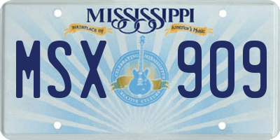 MS license plate MSX909