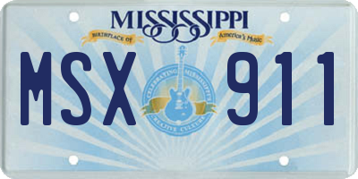 MS license plate MSX911