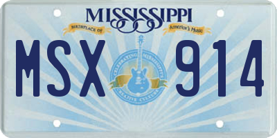 MS license plate MSX914