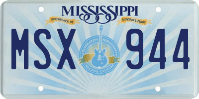MS license plate MSX944