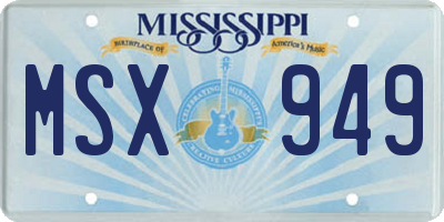 MS license plate MSX949