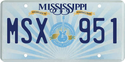 MS license plate MSX951