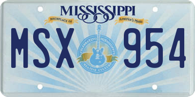 MS license plate MSX954