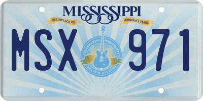 MS license plate MSX971