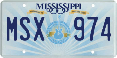 MS license plate MSX974