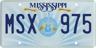 MS license plate MSX975