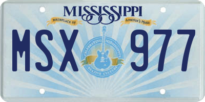 MS license plate MSX977