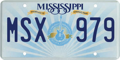 MS license plate MSX979