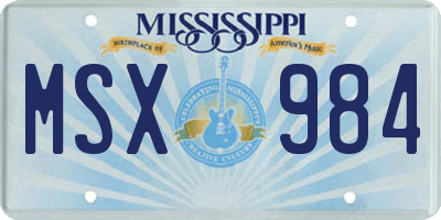 MS license plate MSX984