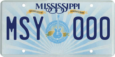 MS license plate MSY000