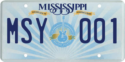 MS license plate MSY001