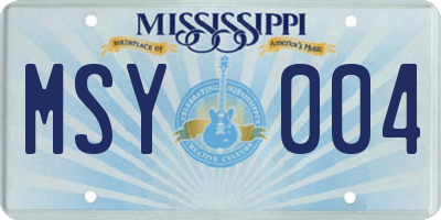 MS license plate MSY004