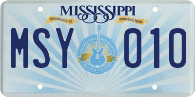 MS license plate MSY010