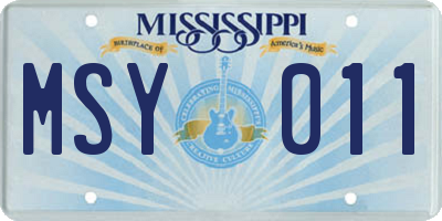 MS license plate MSY011