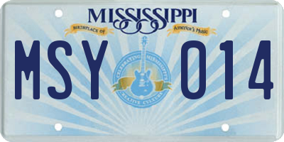 MS license plate MSY014