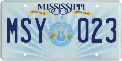 MS license plate MSY023