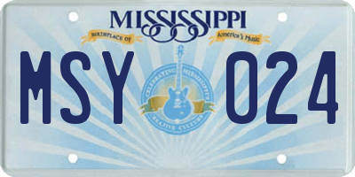 MS license plate MSY024