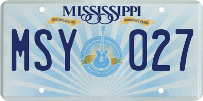 MS license plate MSY027