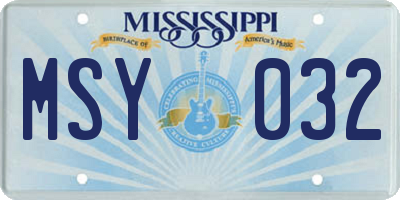 MS license plate MSY032