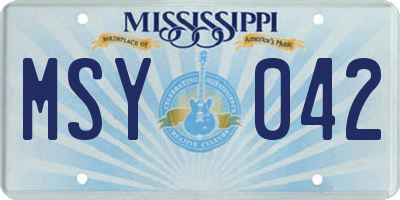 MS license plate MSY042