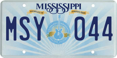 MS license plate MSY044