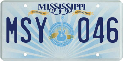 MS license plate MSY046