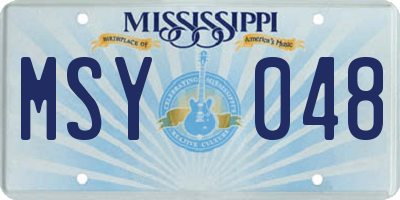 MS license plate MSY048