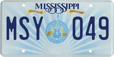 MS license plate MSY049