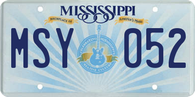 MS license plate MSY052