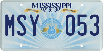 MS license plate MSY053