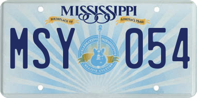 MS license plate MSY054