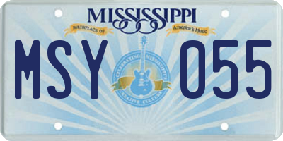 MS license plate MSY055