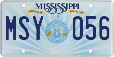 MS license plate MSY056