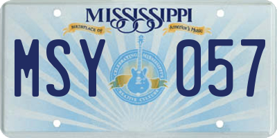 MS license plate MSY057
