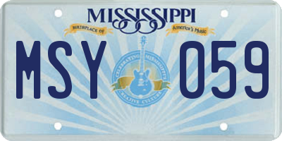 MS license plate MSY059