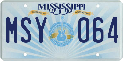 MS license plate MSY064