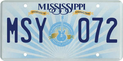 MS license plate MSY072