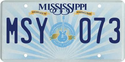 MS license plate MSY073