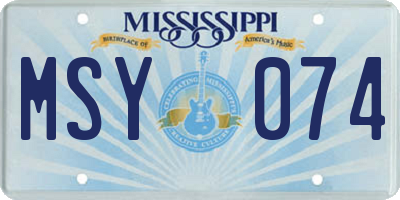 MS license plate MSY074