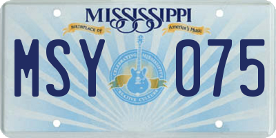 MS license plate MSY075