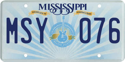 MS license plate MSY076