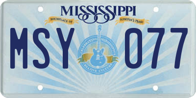 MS license plate MSY077