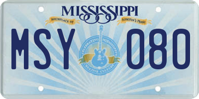 MS license plate MSY080