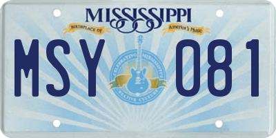 MS license plate MSY081