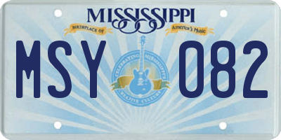 MS license plate MSY082