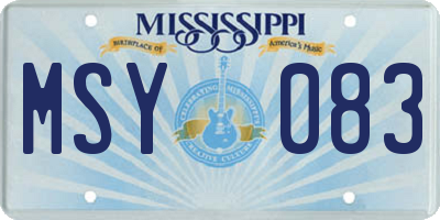 MS license plate MSY083