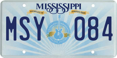 MS license plate MSY084