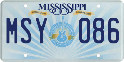 MS license plate MSY086