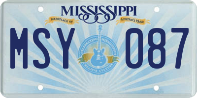 MS license plate MSY087
